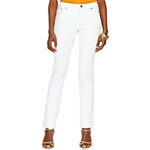 Lauren jeans co white classic fitted cropped jeans size 8